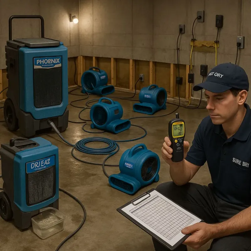 Structural Drying and Dehumidification process in Rock Island County, IL